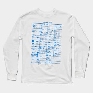 Vintage Library Book Cards Due Dates Long Sleeve T-Shirt